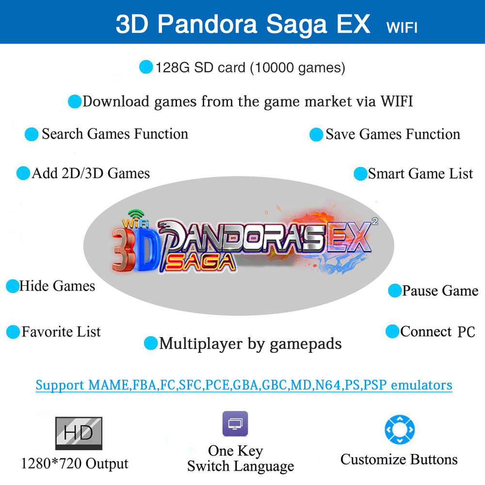 128GB 3D Pandora Saga EX2 Arca - Trackball Controller Arcade review and price